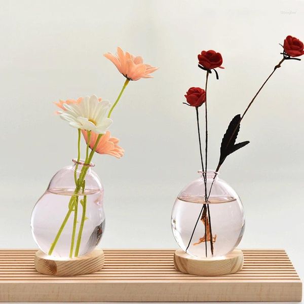 Vases Vase à fleurs transparent Plantes hydroponiques Verre circulaire Terrarium Conteneur Pots de jardinière pour la décoration de jardin à la maison