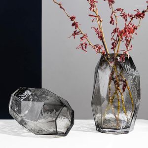 Vases Verre Transparent Esthétique Grand Ikebana De Luxe Hydroponique Minimaliste Vase En Verre Bureau Bureau Décoration YY50HP