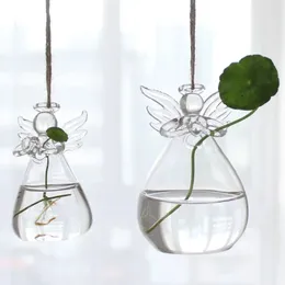 Vazen Transparant Glas Engelvorm Bloem Plant Hangende Vaas Thuiskantoor Bruiloft Decor Hydrocultuur Container