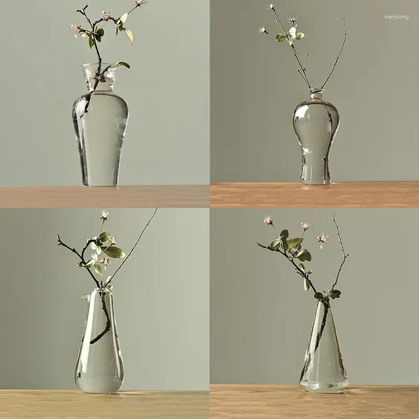 Vastes Verre transparent pour bouteille de plante Vase de fleurs zen japonaise