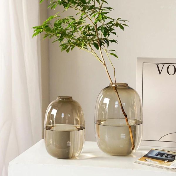 Vases transparent Vase Vase Aquatic Flower Container Disposage Device Living Room Decorations Tablet Top Top Treat Artisanat
