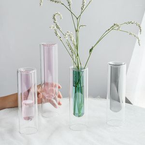 Vases Vase en verre transparent décoration florale personnalisée pour la maison