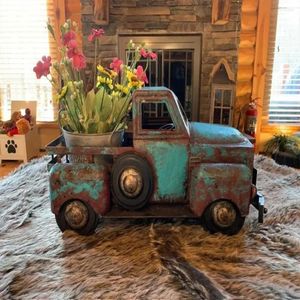 Jarrones Decoración de camiones Resin Flower Fare Rústica Vintage Casa de granja encantadora Sucming Pot para mesa