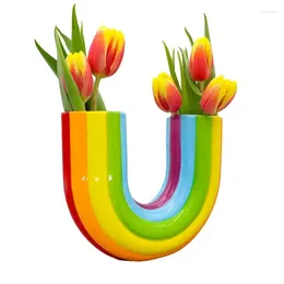Vases en forme de U Fleurs décoratives Vase Vase Rainbow Flower Floral Farmhouse pour