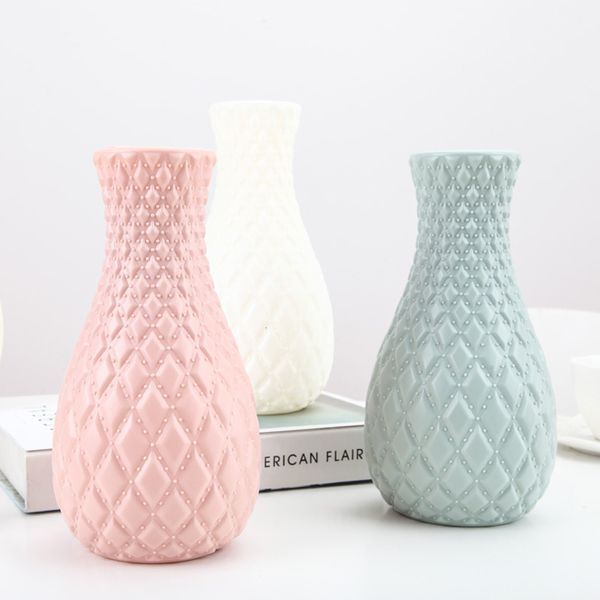 Vases incassable en plastique fleur Vase décoration maison blanc Imitation céramique Pot décor nordique Style conteneur 230615