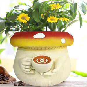 Vases Pot de jardinage unique Forculent des champignons artisanaux succulents avec drainage pour les plantes intérieures Planteur de pote de fleur résistante aux UV