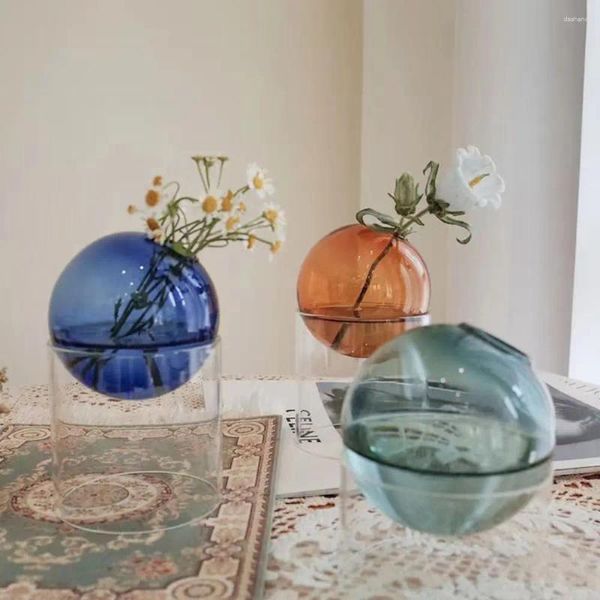 Vases uniques de style simple en verre de mode arrangement de florais ornement multicolour table de table décor salon maison