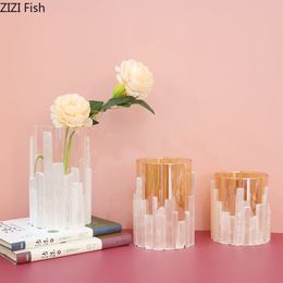 Vazen Vas Kaca Hidroponik Spar Alami Pot Bunga Transparan Dekorasi Meja Buatan Rangkaian 230905