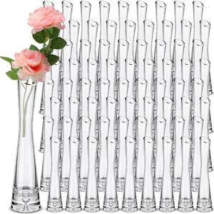 Vases Vase 72 pcs clair grand bourgeon de verre en vrac tige unique fleur maigre cylindre décoratif pour centres de table maison
