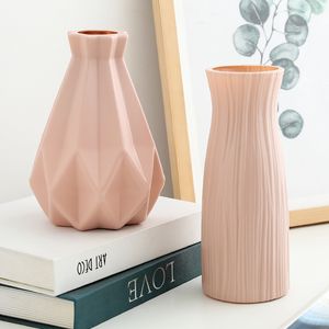 Vases Vase Décoration Maison En Plastique Blanc Imitation Céramique Pot De Fleur Panier Nordique Décoratif De Mariage Décor 230615