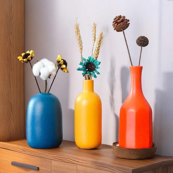 Vases Vase Decoration Nordic Bright Face Morandi Couleur petite avec des fleurs séchées Table A esthétique