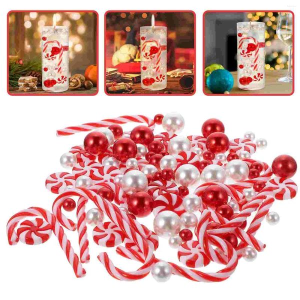 Vases Vase remplissage oranment Perles de fleurs acryliques transparents flottants perles hauts décor en plastique décorations de Noël de luxe Noël