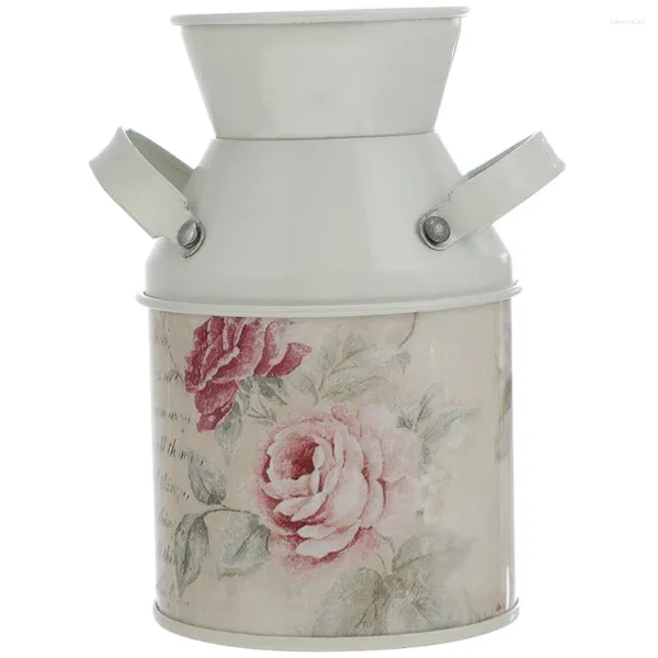 Vases Vase Flower Metal Planter Iron Pot Retro Pot Vintage Room Sèche Récipient Rustique Décorations de mariage