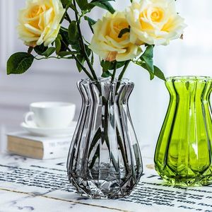 Vases Vase Home Decore Flowerpot Salon Décoration Conteneur En Verre Teinté Restaurant Arrangement De Fleurs Ornements 230701