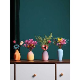 Vases Vase Ins Style Small Ornement Decoration Dining Table TV Cabinet de salon ARGAGE DE FLORME DRÉE NORC LEU LUME CRÉATIVE CRÉATION H240517