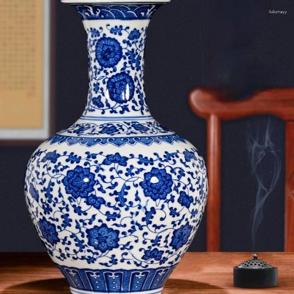 Jarrones jarrones jingdezhen cerámica arreglo decoración antigüedad imitation estilo chino salón de estar de casa pequeño