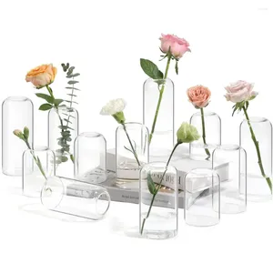 Vases Vase en verre en vrac bourgeon transparent fleur salle de bain décoration pièce centrale chauffage à la maison