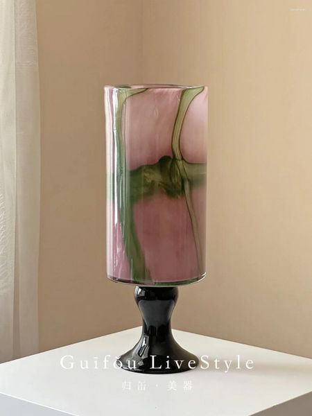 Vases vase Mid-Ancience Glaze Material Gradient Couleur chinois Chinois High-Grade Modern High-leg High-Lig Fonction de salon Ornements de couloir