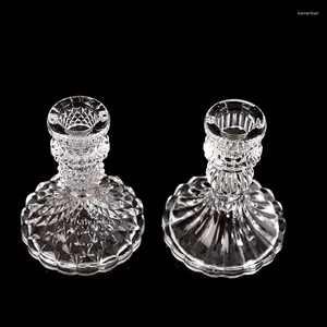 Vases Vintage Glass Clear Candlestick Dîner Bandlersrs Home Wedding Decorations
