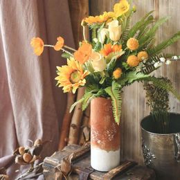 Vases Vintage Ice Crack Route Route en céramique Vase Sécarrage de fleurs séchées Décoration de cabinet télévisé