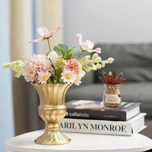 Vazen Vintage Metal Flower Vase Farmhouse Pot voor verse gedroogde bloemenarrangementen