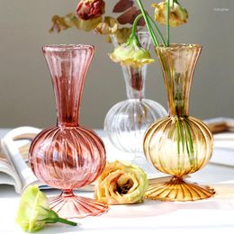 Jarrones Vase Vase Vase Nordic Nordic Transparent Glass Wedding Farty Hydroponics Plant Flower Ornaments Decoración del hogar Estética