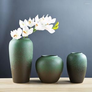 Vases Vintage Zen Céramique Arrangement De Fleurs Vase Maison Poterie Brute Pot Décoration Chinois Salon Ameublement