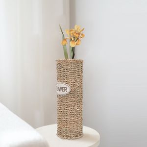 Vases jacinthe d'eau séchée fleur Vase à la main chambre plantes conteneur décoration de la maison tissé rotin 230731