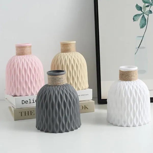 Vases Water Ripple Vase Corde en plastique Ananas bricolage Pots de fleurs pour arrangement Porcelaine Ware E9G9