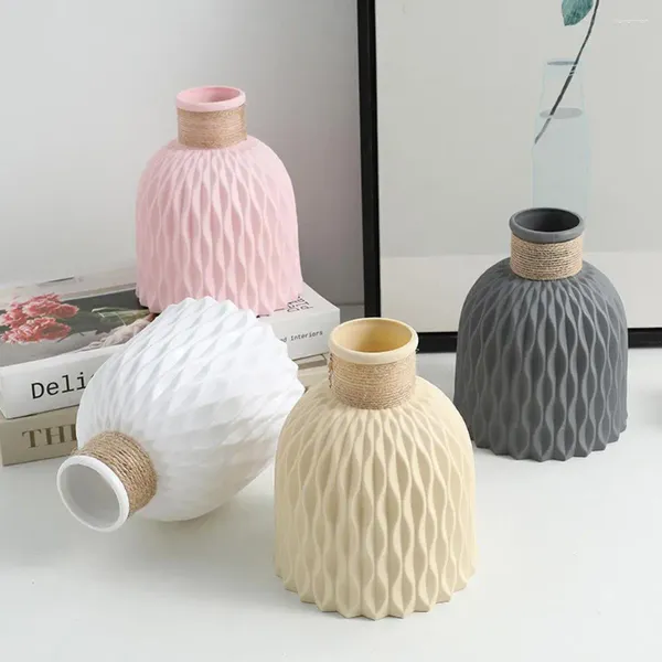 Vases à ondulation d'eau, corde en plastique, ananas, Pots de fleurs pour l'arrangement, articles en porcelaine N1A6