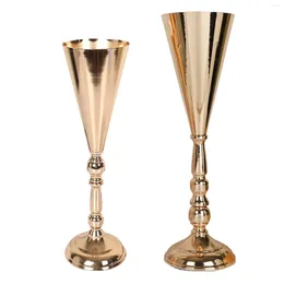 Vases Mariage Flower Trumpet Vase Style européen Golden pour décor d'événements de fête à domicile