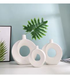 Vases blanc/Beige/noir, le nouveau Vase à donuts, manuel, bohème, artisanat pour la maison
