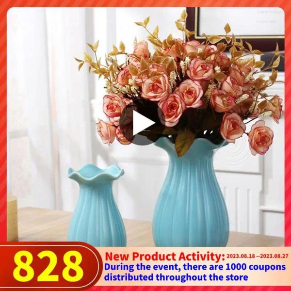 Vases Vases de feuilles de lotus blanc / bleu