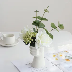 Vazen witte keramische bloem vaas vinger ornamenten tafel woonkamer arrangement gedroogde bloemen huisdecoratie