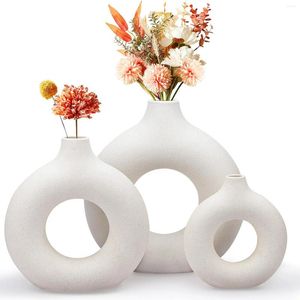 Vases Vase en céramique blanc moderne pour décoration minimaliste