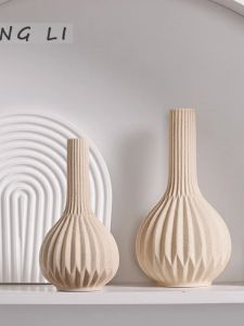 Vases Vases en céramique blancs Ins Simple Sèche séchées Ornements salon Art Home Decor Room décor décor moderne Vases décoratives modernes