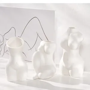 Vases White Creative Céramique séchée Vase Vase Home Decoration Arrange de salon Art Art