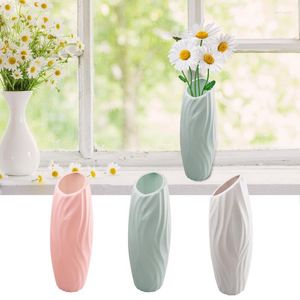 Vases Vase en plastique blanc pour fleurs Pot panier maison salon décoration table bureau vert rose arrangement