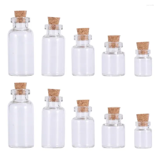 Jarrones deseando botellas de embarcación de botella pequeños tapones de madera a la deriva de vidrio delicado mini frascos