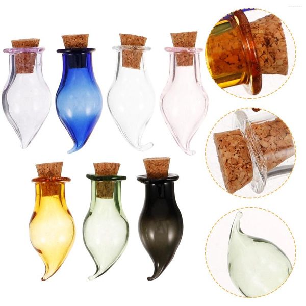 Vases de rangement en verre, pot de sort de sorcière, petits pots, Mini breloques avec couvercle, accessoires de téléphone portable, bouteilles en liège, conteneurs transparents