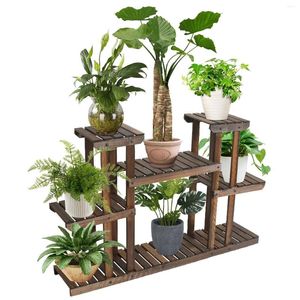 Vazen houten bloemplanten plank display rack decor huis binnen buiten standen