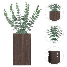 Vases Pot de fleur en bois décor à la maison plante artificielle faux panier suspendu Simulation plantes décoration de ferme