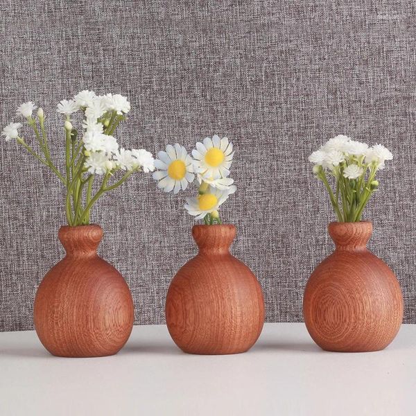 Vases en bois Vase à fleurs en bois minimalisme à la main