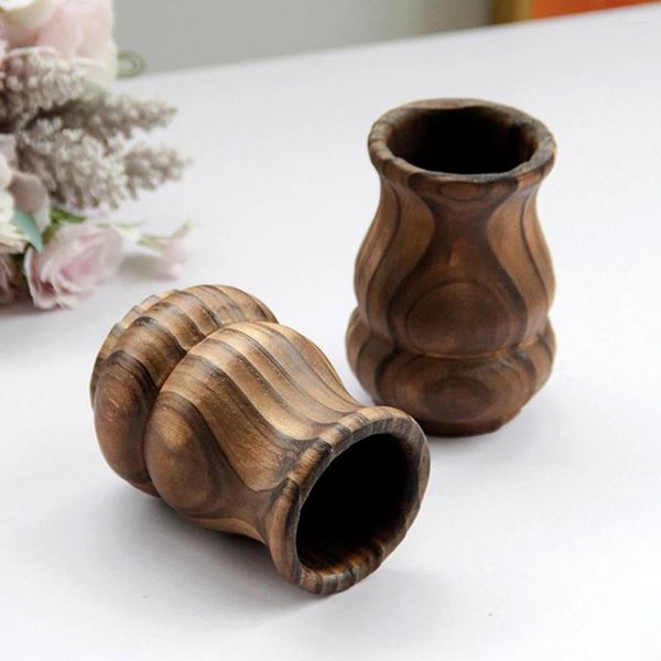 Vases Vase en bois en bois moderne décoratif vintage de style vintage fleuri séché