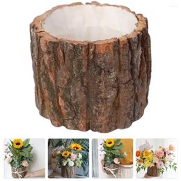 Vases en bois en bois avec de gros pots pour mucule planta natural faux moignon décorer le balcon