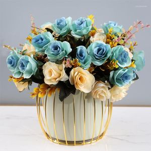 Vases YY Lumière De Luxe Fer Séché Fleur Vase Europe Du Nord Décorations D'ameublement Simples Et Modernes