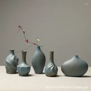 Vases Zen Rough Pottery Vase Vase rétro Céramique Japonais Small Insert Decoration Soft Desktop