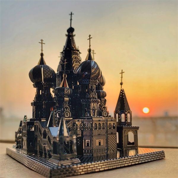 Vasily Cathedral DIY 3D Metal Puzzle Moscou Building Model Kit Laser Cutting Puzzle Adult Children Educational Collection Toy 201218