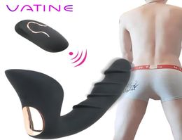 VATINE 10 fréquence Sex Toy pour hommes masseur de Prostate jouets érotiques pour adultes Plug Anal gode vibrateur télécommande sans fil 5691449