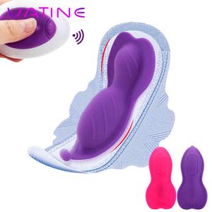 Vatine Stimulateur clitoridien portable Culotte invisible Oeuf vibrant Télécommande sans fil Vibrateur Sex Toys pour femmes Y0408